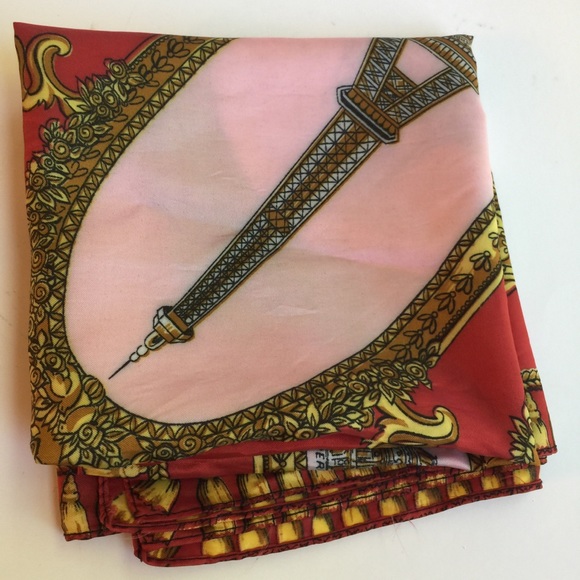 VINTAGE PARIS THEME SQUARE RAIN SCARF - Picture 16 of 16